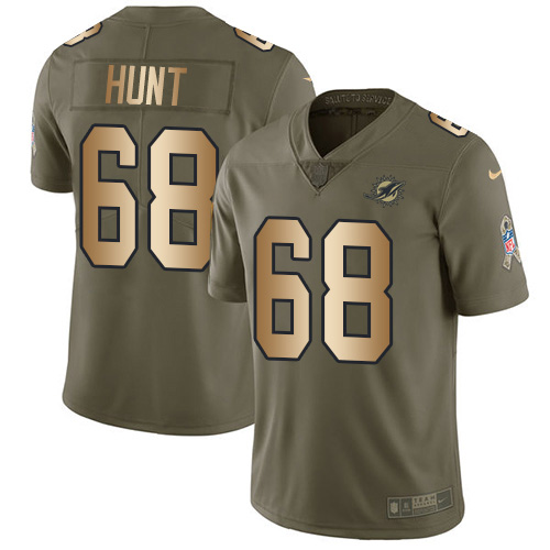 Nike Miami Dolphins #68 Robert Hunt Olive Gold Youth Stitched NFL Limited 2017 Salute To Service Jersey->youth nfl jersey->Youth Jersey